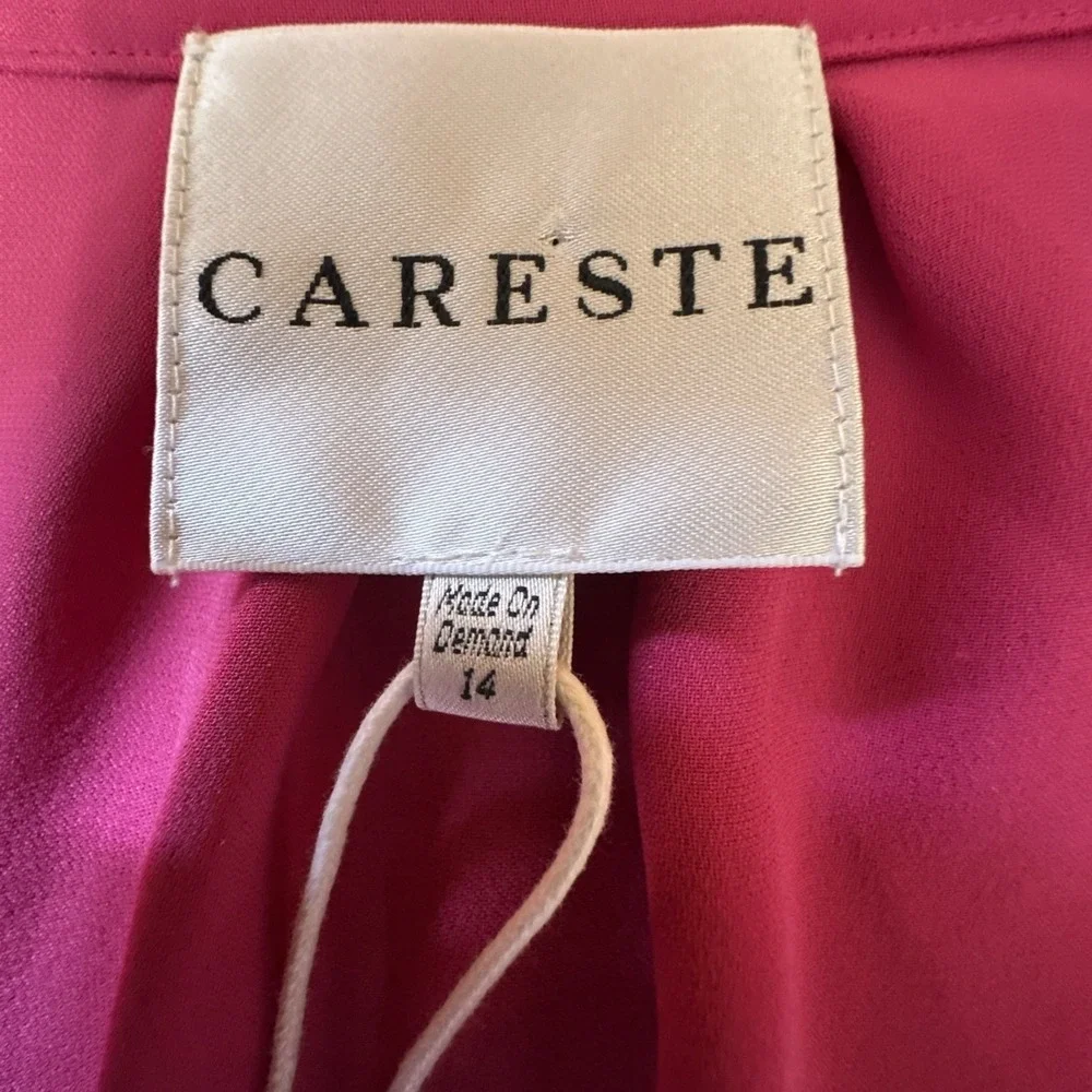 NWT Careste Cecile Silk Blazer Jacket Size 14 Pink Light‎ Weight Classic Pockets